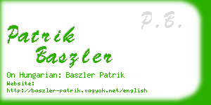 patrik baszler business card